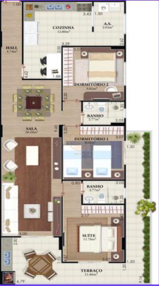 Apartamento, 3 quartos, 116 m² - Foto 2