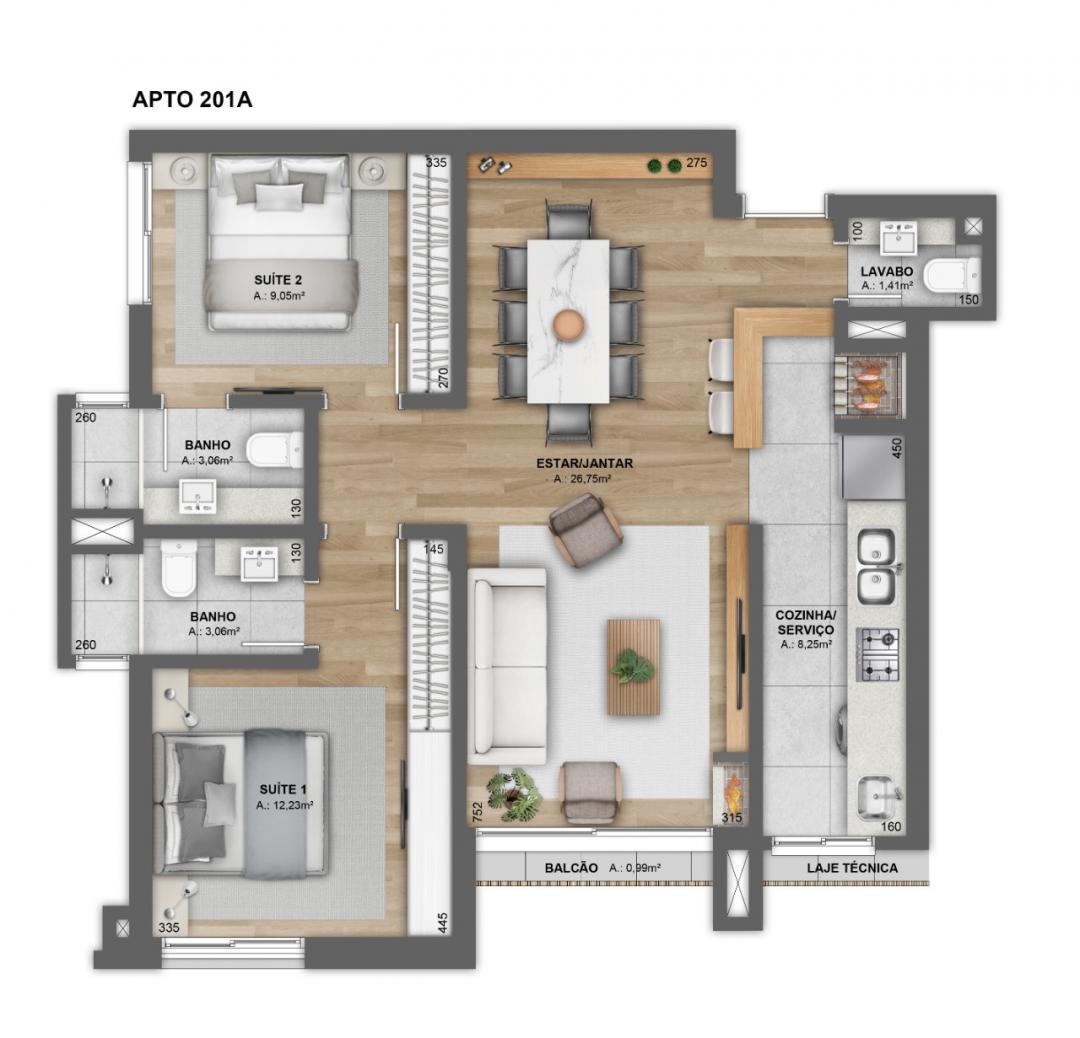 Apartamento, 1 quarto, 54 m² - Foto 21