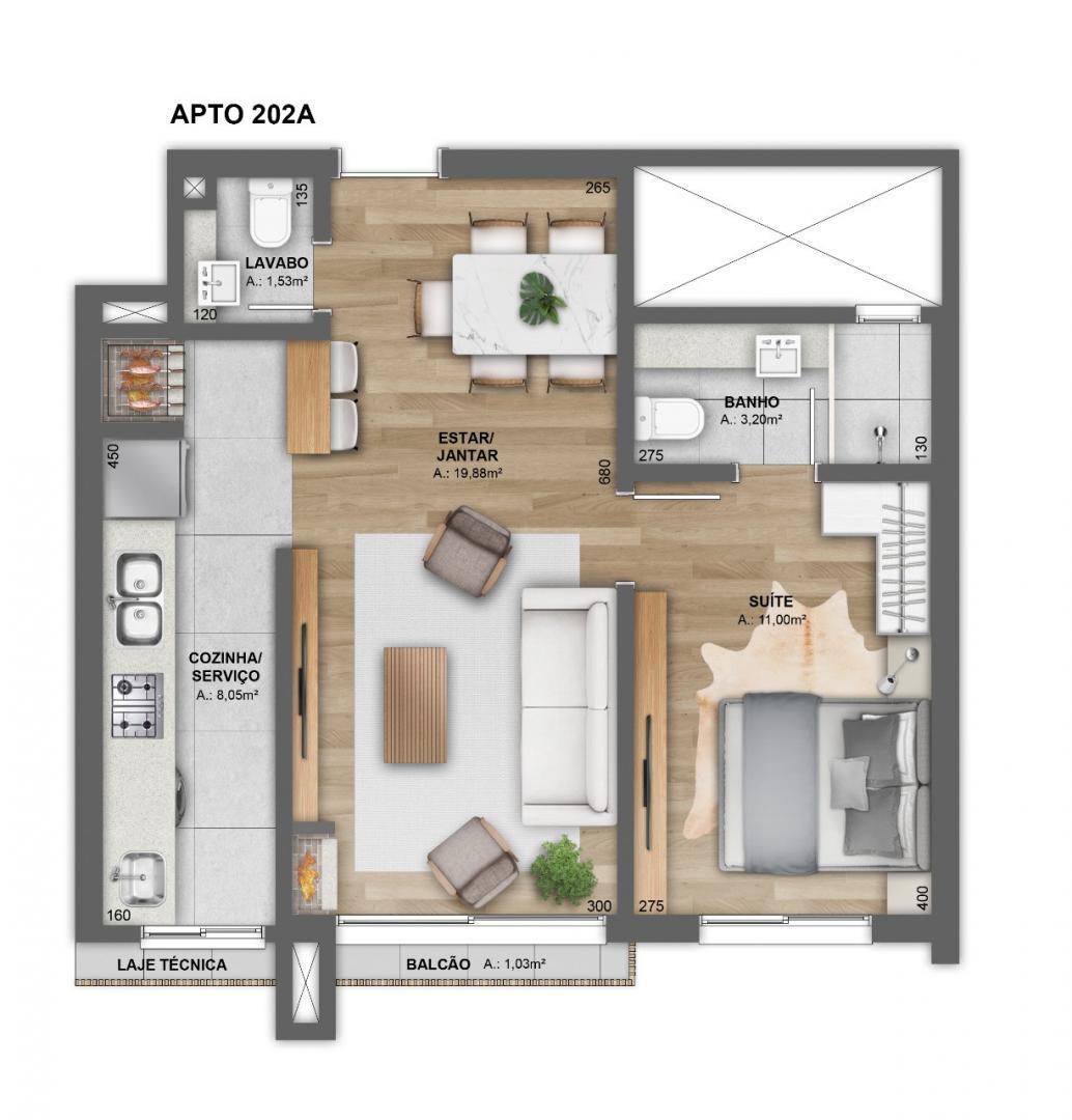 Apartamento, 1 quarto, 54 m² - Foto 22