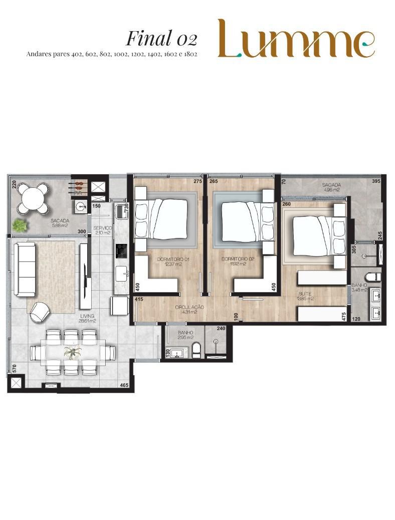 Apartamento, 3 quartos, 102 m² - Foto 6