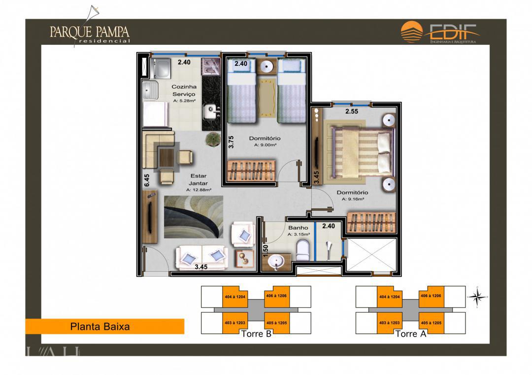 Apartamento, 2 quartos, 47 m² - Foto 2