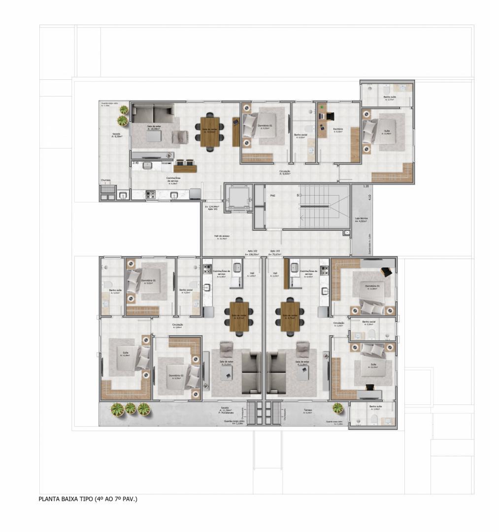 Apartamento, 3 quartos, 124 m² - Foto 3
