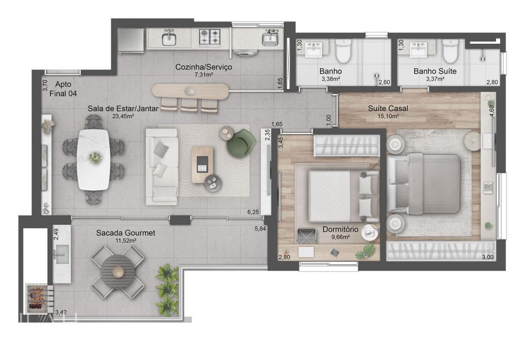 Apartamento, 2 quartos, 87 m² - Foto 4