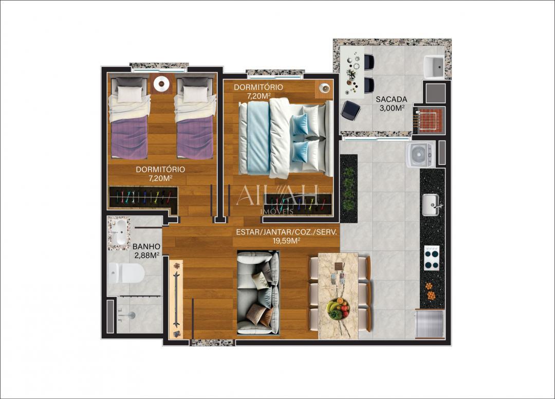 Apartamento, 2 quartos, 47 m² - Foto 3