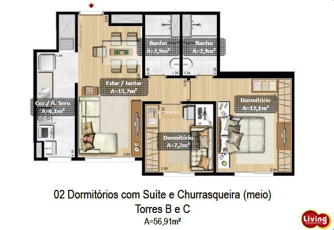 Apartamento, 2 quartos, 56 m² - Foto 25
