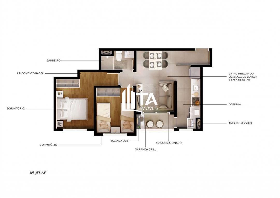 Apartamento, 2 quartos, 45 m² - Foto 11