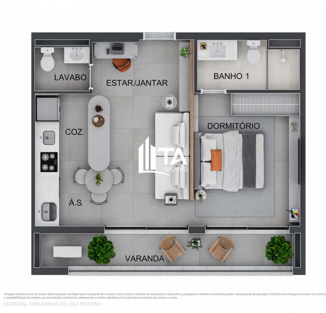 Apartamento, 1 quarto, 50 m² - Foto 17