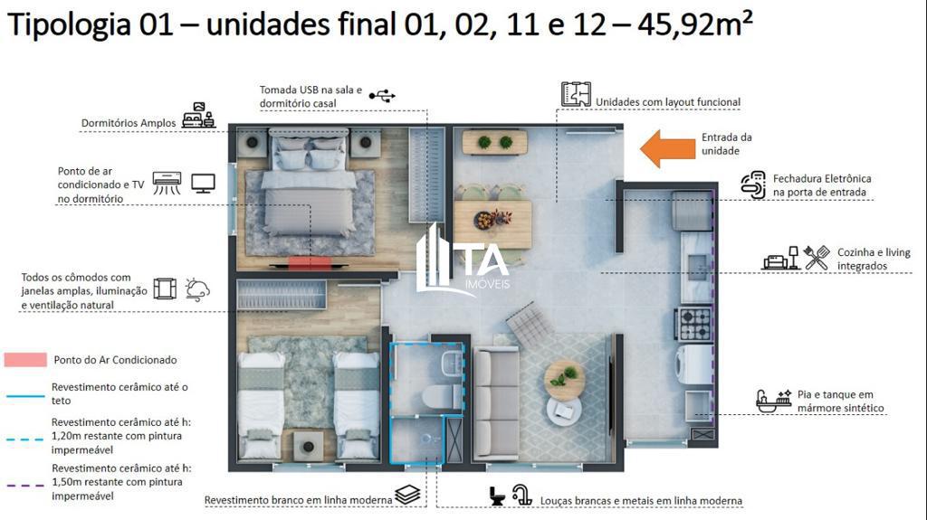 Apartamento, 2 quartos, 45 m² - Foto 7