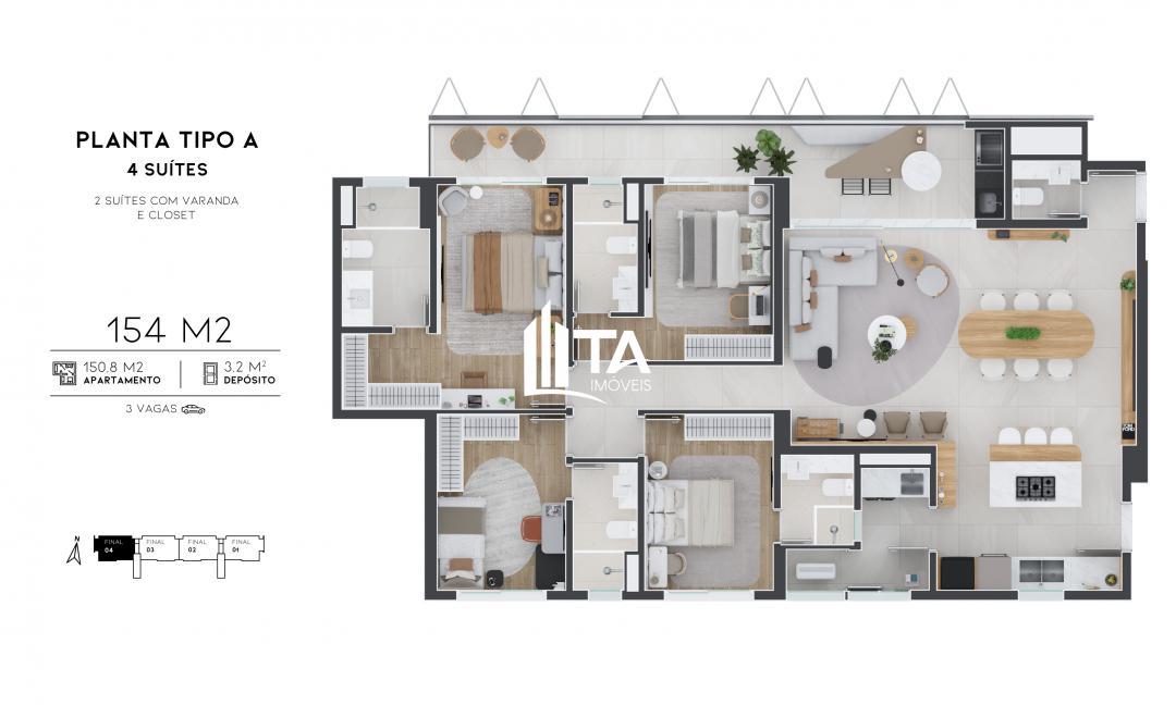 Apartamento, 3 quartos, 154 m² - Foto 38