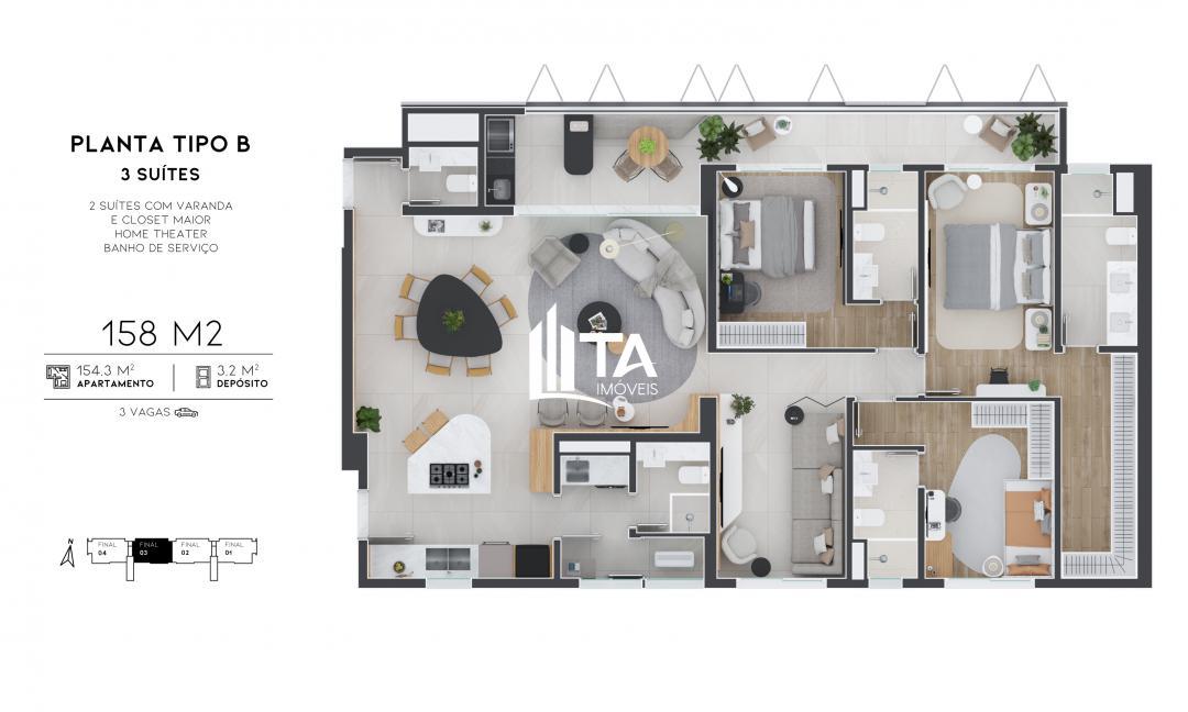 Apartamento, 3 quartos, 154 m² - Foto 39
