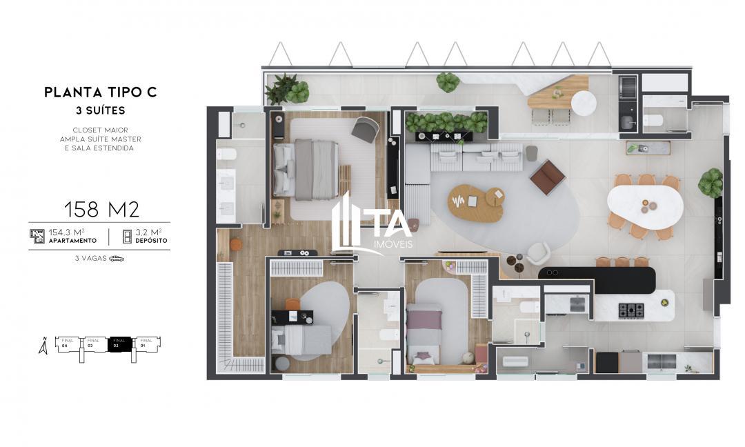 Apartamento, 3 quartos, 154 m² - Foto 41