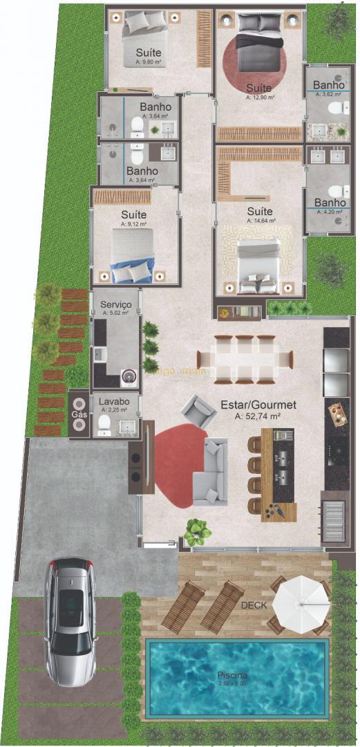 Casa de Condomínio, 4 quartos - Foto 2