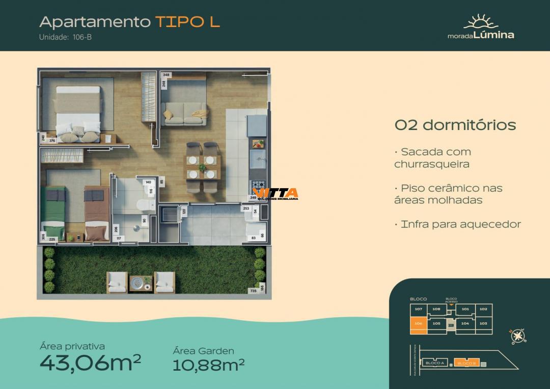Apartamento, 2 quartos, 43 m² - Foto 3