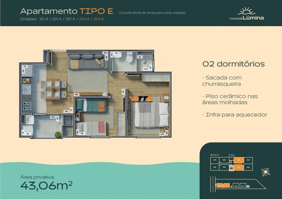 Apartamento, 2 quartos, 43 m² - Foto 6