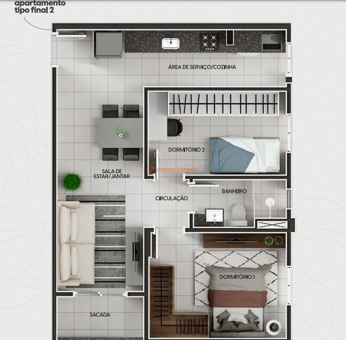 Apartamento de 2 quartos, 20m² no bairro Rio Branco, em Brusque | Eu Corretor