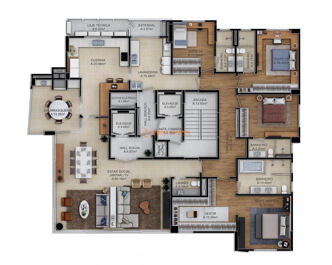 Apartamento de 265m² no bairro Centro I, em Brusque | Eu Corretor