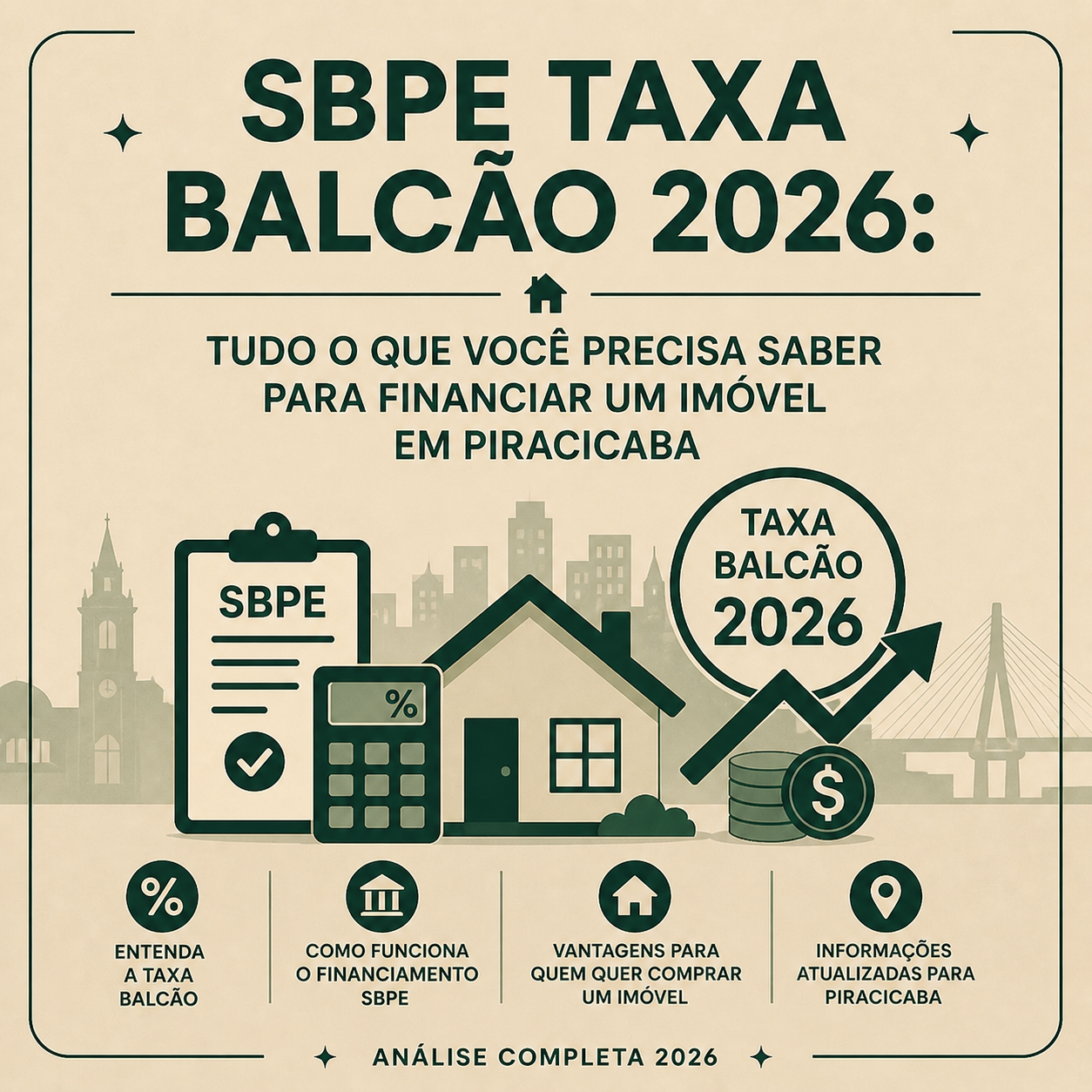 SBPE Taxa Balcão 2026: Tudo o Que Você Precisa Saber para Financiar um Imóvel em Piracicaba