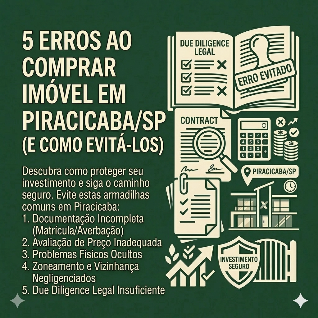 5 erros ao comprar imóvel em Piracicaba (e como evitá-los)