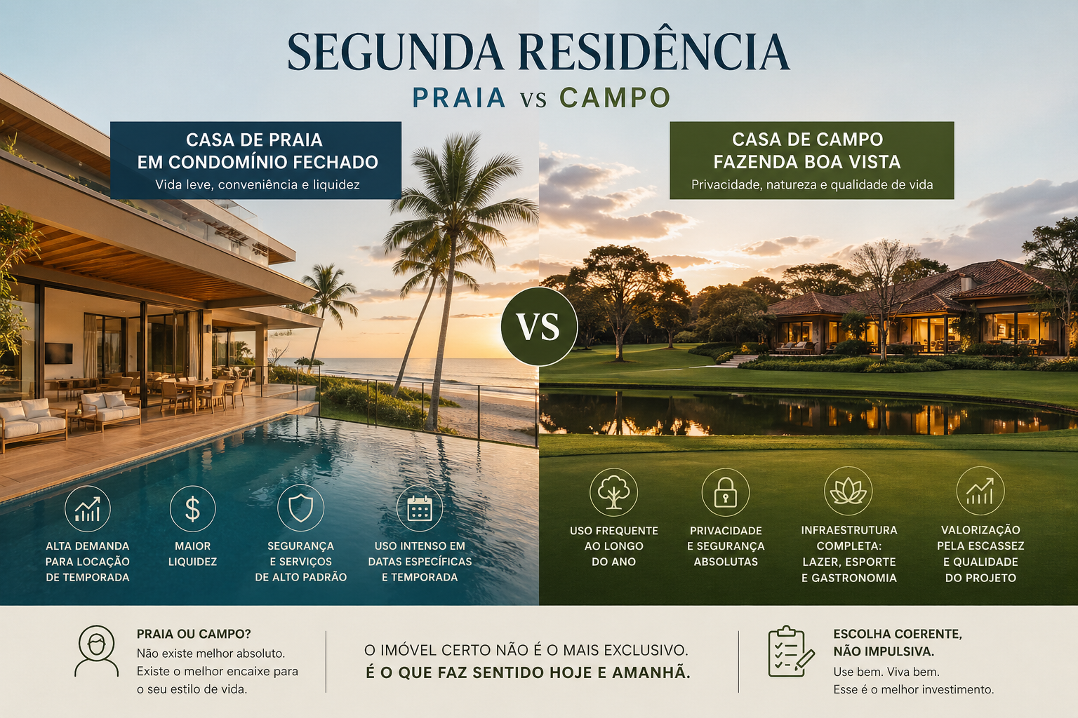 SEGUNDA RESIDENCIA : CAMPO VS PRAIA