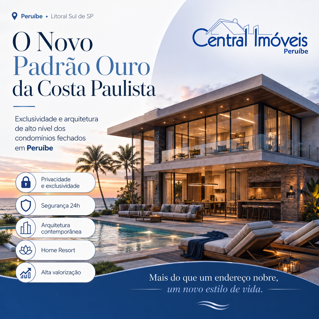 O Novo Padrão Ouro da Costa Paulista: A Exclusividade e a Arquitetura de Alto Nível dos Condomínios Fechados em Peruíbe
