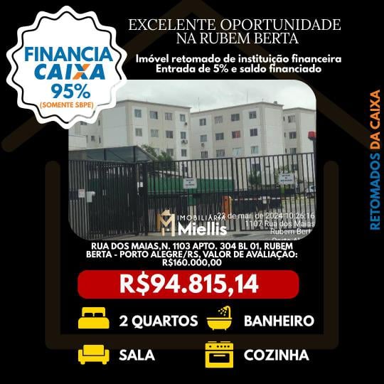 Retomados CAIXA à venda no bairro RUBEM BERTA, Porto Alegre, Referencia: 57580840