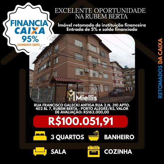 Retomados CAIXA à venda no bairro RUBEM BERTA, Porto Alegre, Referencia: 57580842